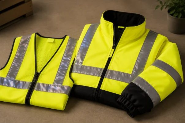 High-visibility vests and workwear