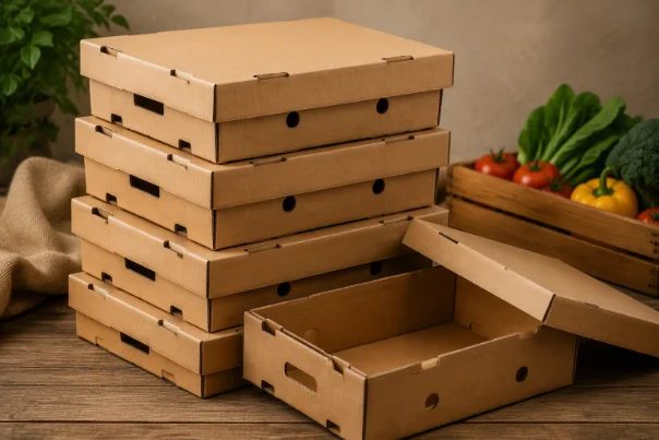 Stackable produce trays with lids for retail display